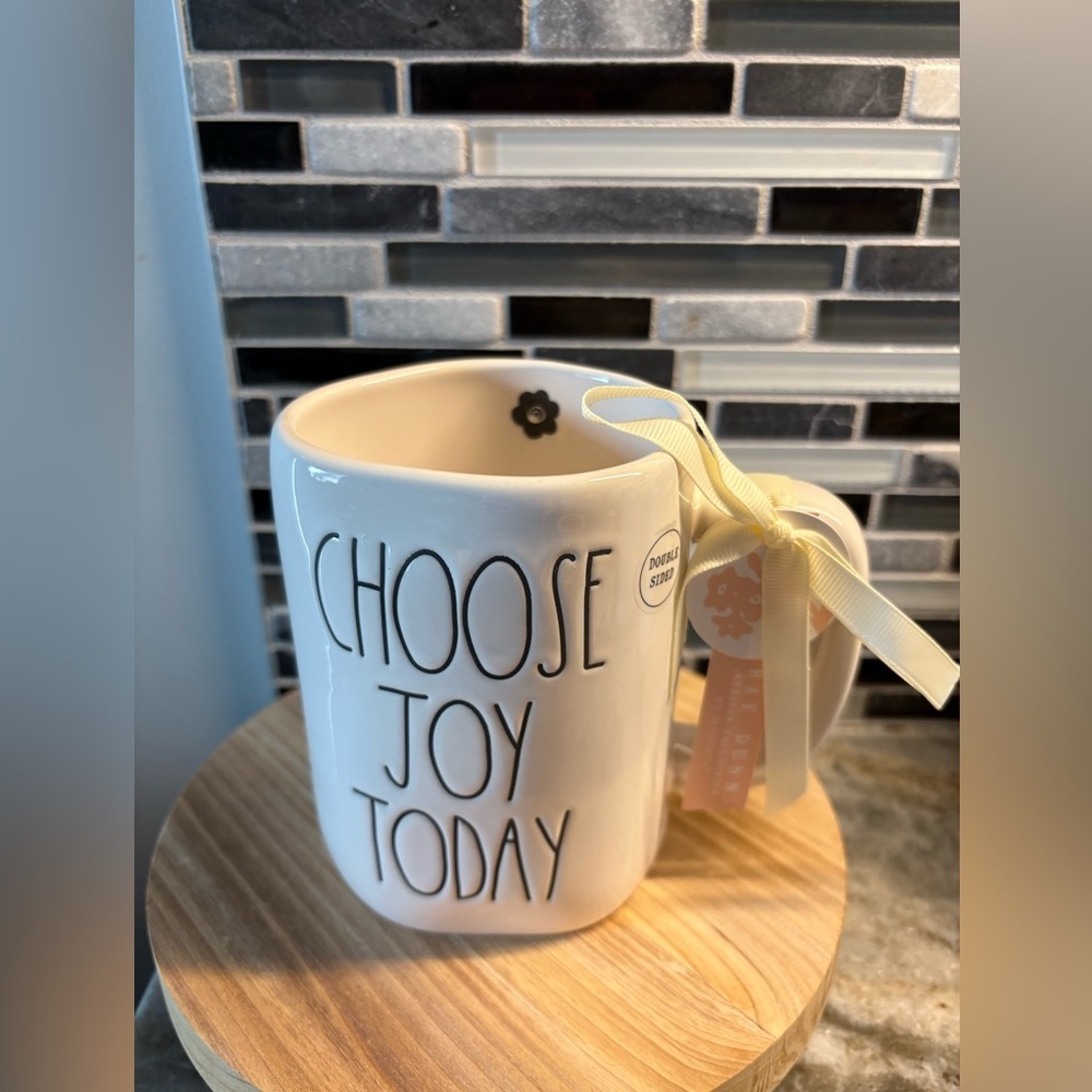 Rae Dunn White Mug with 'Choose Joy Today'
